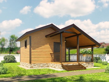 Баня из бруса 6×6 (Б-70), 28 м² Баня из бруса 6×6 (Б-70), 28 м²