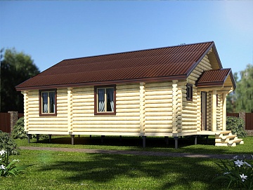 Баня из бревна 7.5×9 (ББ-20), 67.5 м² Баня из бревна 7.5×9 (ББ-20), 67.5 м²