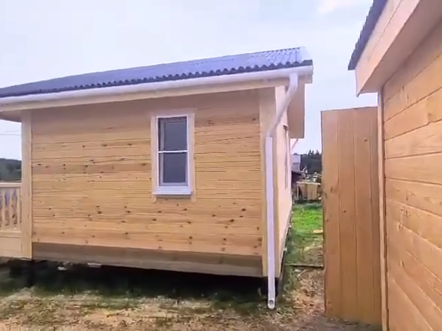 Завершено строительство бани с террасой под ключ Завершено строительство бани с террасой под ключ